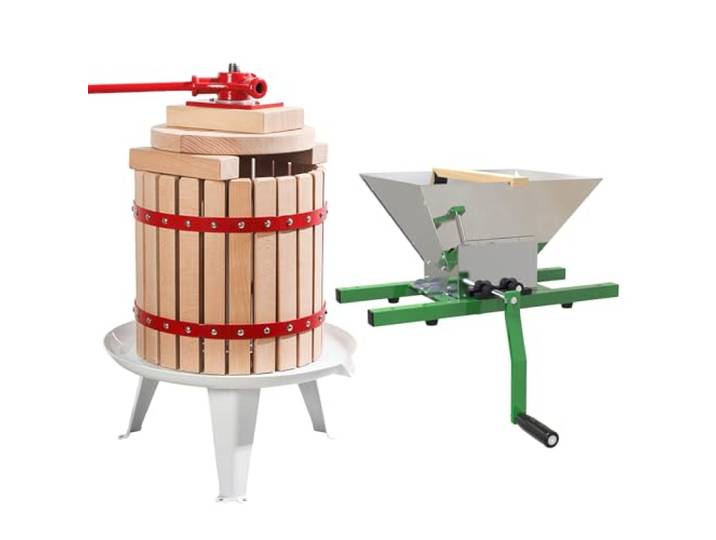 WDDEYYDS Obstpresse + 7L Obstmühle Obstpresse Presstuch Saftpresse Mechanische Weinpresse Apfelpresse Manuell Weinpresse Saftpresse Maischemühle Traubenmühle Hausgebrauch Beerenpresse,18LA+7LB