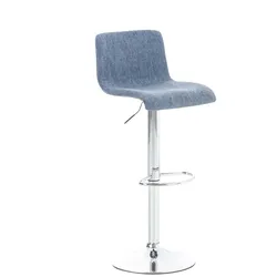 DELUKE® Barhocker BERLIN - Blau, Stoff | Barhocker mit Lehne Barstuhl Tresenhocker Tresenstuhl Kneipenhocker Kneipenstuhl