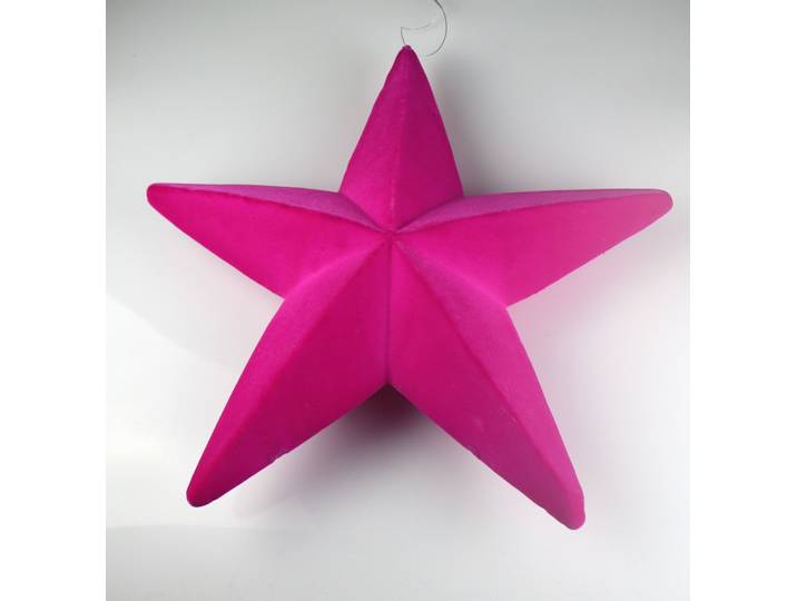 Dekostern AM DESIGN mit 3D-Flock, Kunststoff, 50 cm Höhe , pink, B:50cm H:50cm T:4cm, Kunststoff, Dekosterne, Dekostern, für klassische Weihnachtsstimmung und elegante Festlichkeit