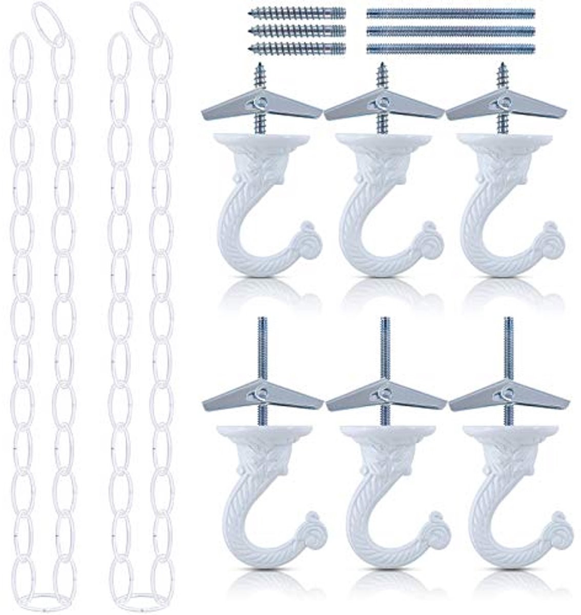 Set van plafondhaken met verlengkettingen - Heavy Duty Swag haken voor plafondinstallatie