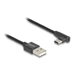 DeLOCK USB 2.0 Kabel Typ-A Stecker zu USB Type-C Stecker gewinkelt 0,5 m schwarz