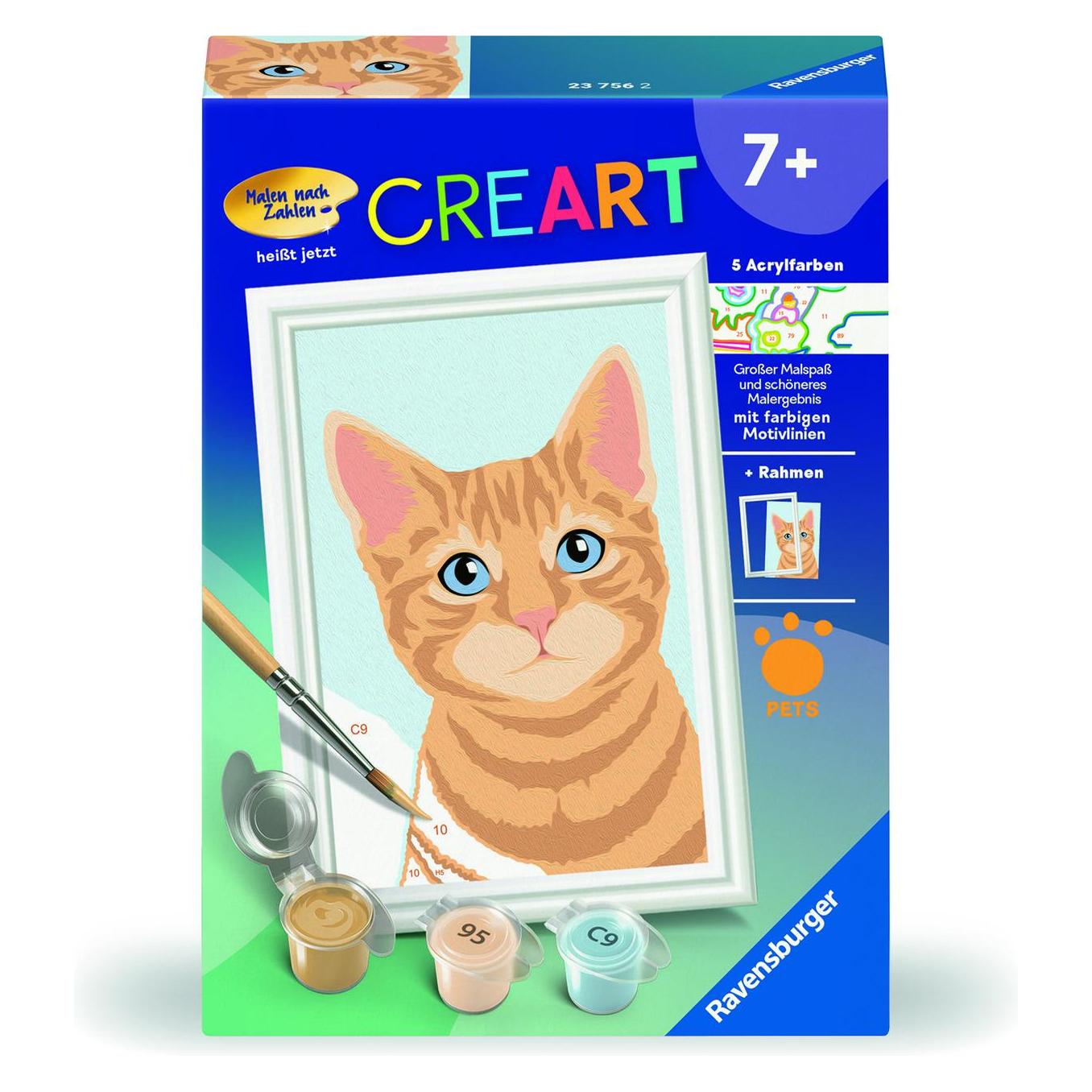 Ravensburger Malen nach Zahlen 23756 - Niedliche Katze - Kinder ab 7 Jahren (23756)