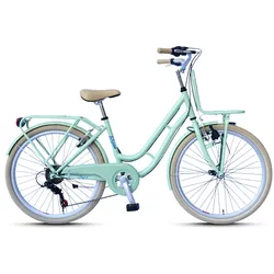 Kinderfahrrad WYNN "Kinderfahrrad 24 Zoll Shimano Tourney 6 Gang V-Brake Kinder KID1.0" Gr. 38, grün, Fahrräder, Kinder, 38cm, 24 Zoll (60,96cm) hinten: 24 Zoll (60,96cm)