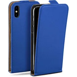 moex Flip Case iPhone XS Klapphülle Leder Optik