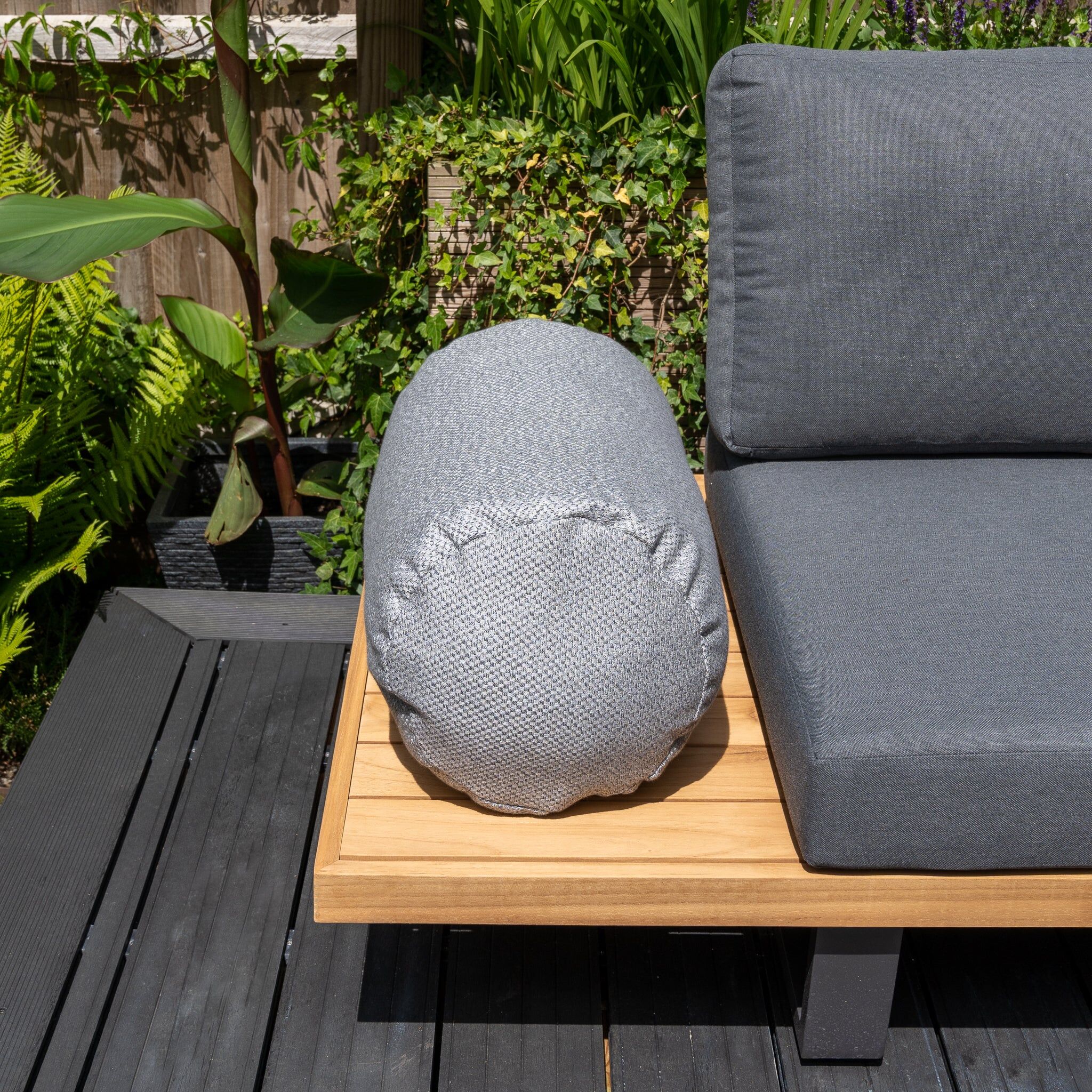 Harbour Lifestyle Agora Senda Ceniza Large Round Bolster Floor Cushion - 72cm x 35cm