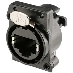 NEUTRIK® vergoldet, RJ45, PCB Horizontal, A-Flansch, 8-pol Einbaubuchse, vergoldete(r) Kontakt(e)