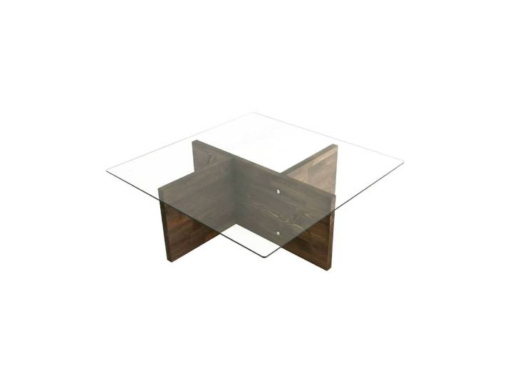 Table basse en bois massif brun noyer