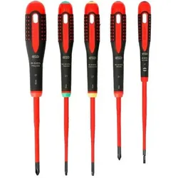 Bahco, Schraubenzieher, Ergo 1000V slimblade skruetraekkersaet med 5 dele. LK, PH og Torx 10 (Kreuzschlitz, Schlitz)