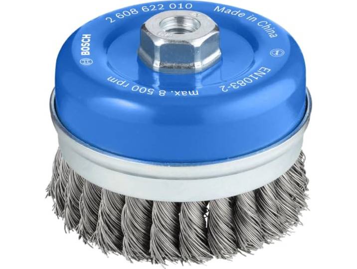 Bosch 1x Brosse boisseau PRO Metal heavy \, filetage M14 pour Acier\, Ø 100 mm Professional Accessoire Grande meuleuse angulaire