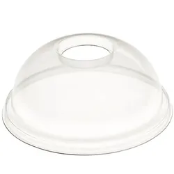 2000x Deckel, gewölbt mit Loch, RPET, transparent für 95,0mm