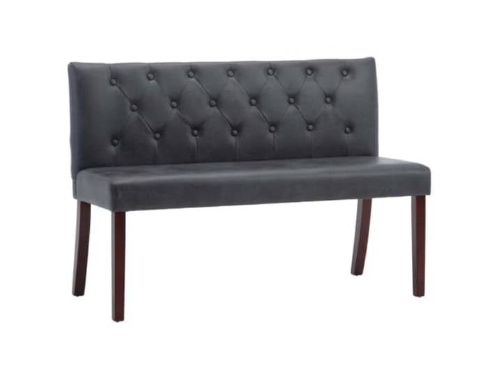 HBBMGYD Sitzbank, 120 cm, Grau, Wildleder, mit Rückenlehne Gepolsterte Sitzfläche, Rückenlehne mit Knöpfen, Gummifüße, einfache Montage, Flur, Wohnzimmer