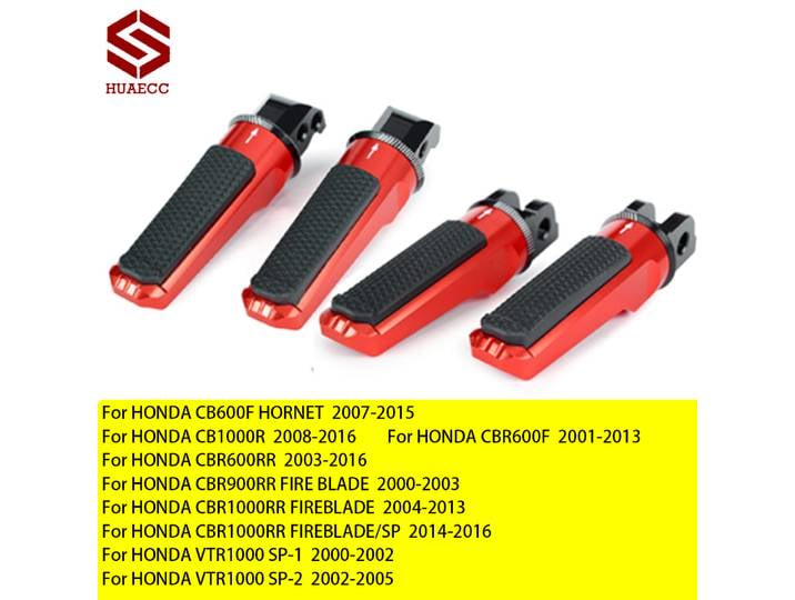 Repose-pieds avant et arrière pour moteur, pour Honda CBR600F CB600F HORNET CBR600RR CB1000R VTR1000 SP-1 SP-2 CBR900RR CBR1000RR