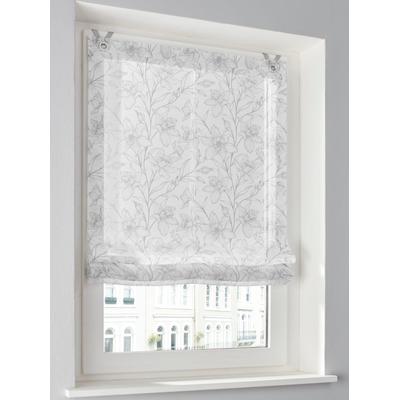 Raffrollo HEINE HOME Gr. 4, weiß (weiß, grau), B:100cm H:140cm, Raffrollos