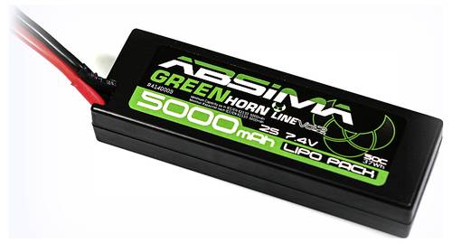 Absima Modellbau-Akkupack (LiPo) 7.4V 5000 mAh Zellen-Zahl: 2 50 C Box Hardcase T-Stecksystem