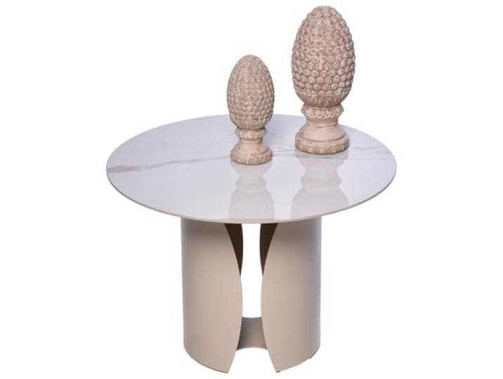 M2 Kollektion Couchtisch Kira 1 , H=42cm D=60cm, Cremeweiß