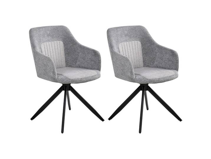 ESSZIMMERSTUHL 2er Set drehbar Stoff Grau Likely