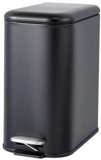Garvee 3.2 Gal Slim Stainless Steel Trash Can, Soft-Close Step Bin, Odor-Seal Lid, Removable Bucket for Bath/Office
