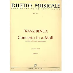 Konzert a-Moll für Flöte, Streicher und Bc Partitur, Fachbücher von Franz Benda