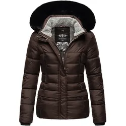 NAVAHOO Damen Winterjacke Steppjacke mit Teddyfell & Kunstpelz Kapuze Loveleen