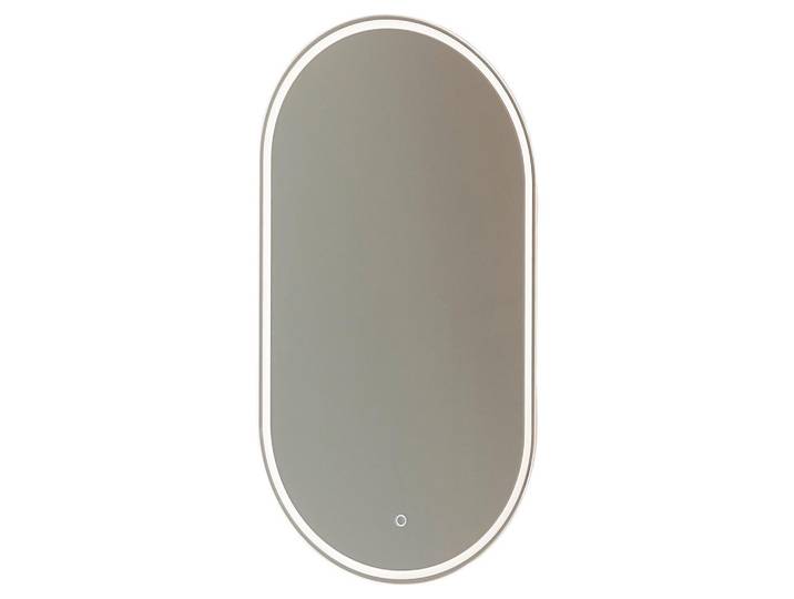Novel Badezimmerspiegel Nv.021, Silberfarben, Glas, oval, 50x90x3.1 cm, Goldenes M, beheizbar, Badezimmer, Badezimmerspiegel, Badspiegel