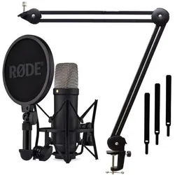 RØDE NT1 5th Generation Mikrofon Schwarz mit Stativ-Arm, Mikrofon