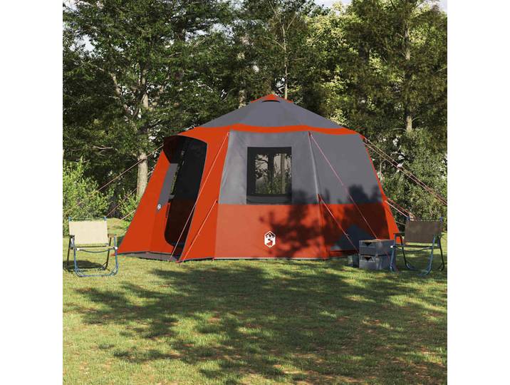 vidaXL Kabine Zelt 12-Personen 10 Personen Grau und Orange