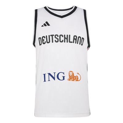 Basketballtrikot ADIDAS PERFORMANCE "DBB H JERSEY M", Herren, Gr. L, weiß, Obermaterial: 100% Polyester, Trikots Basketballtrikot