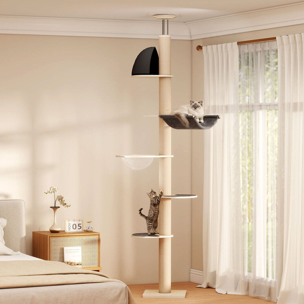 17 Stories 300 cm H Cat Tree / Condo Yellow 300cm H X 48cm W X 48cm D