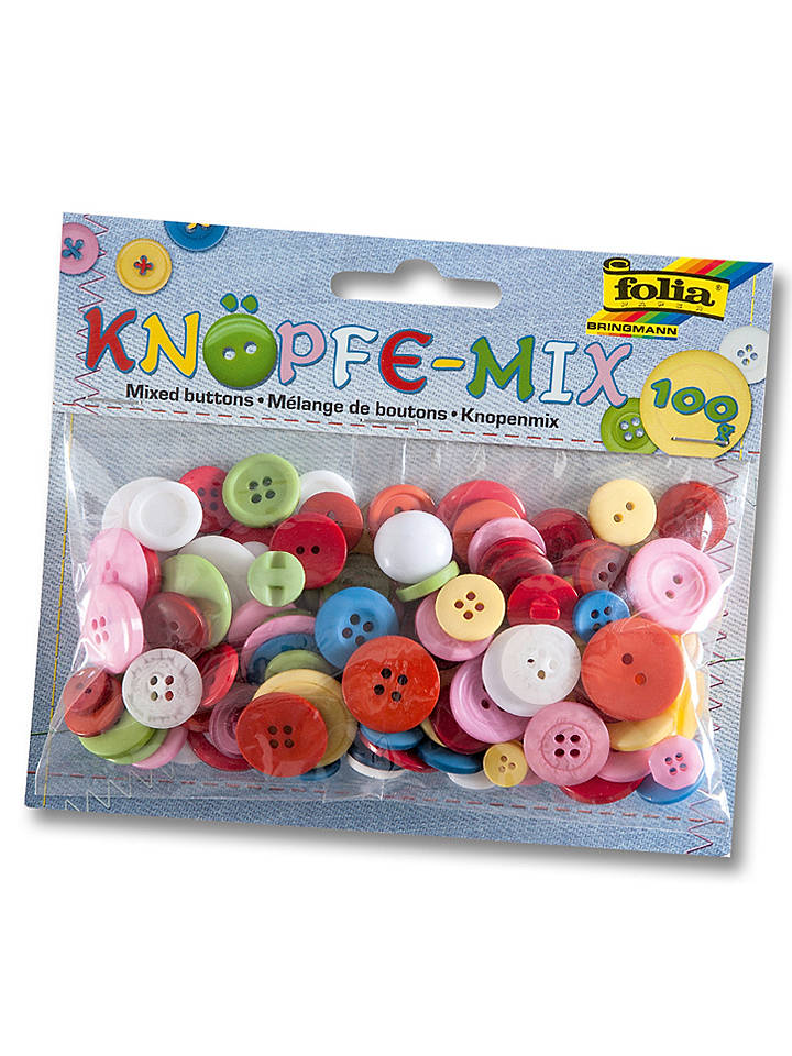 folia PAPER Knöpfe-Mix in Bunt - 100 g - onesize