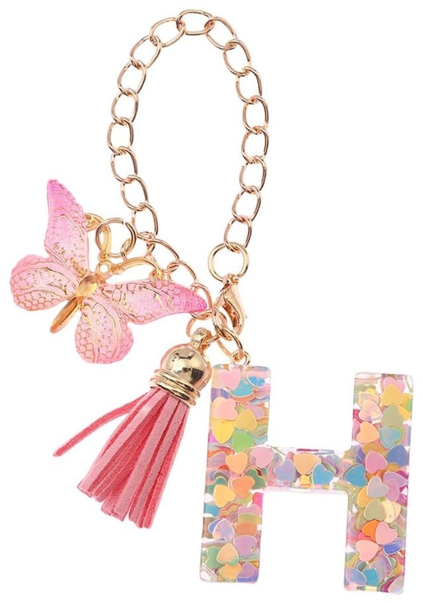 Dailygoods Bekerdecoratie met Vlinderletterbedel Letter H
