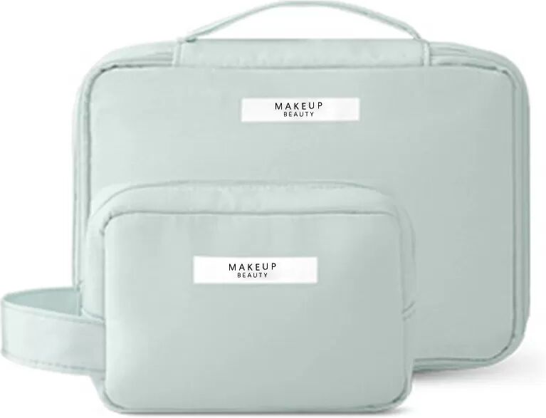 INF Trousse de maquillage portable en tissu Oxford pour voyage Vert