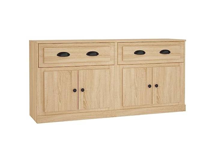 Kaorsrow Sideboard 2er Set Kommode Sonoma-Eiche 70x35,5x67,5 cm Zweiteiliger Beistellschrank für Wohnzimmer und Flur, bietet vielseitigen Stauraum und Ablagefläche für Dekoration.