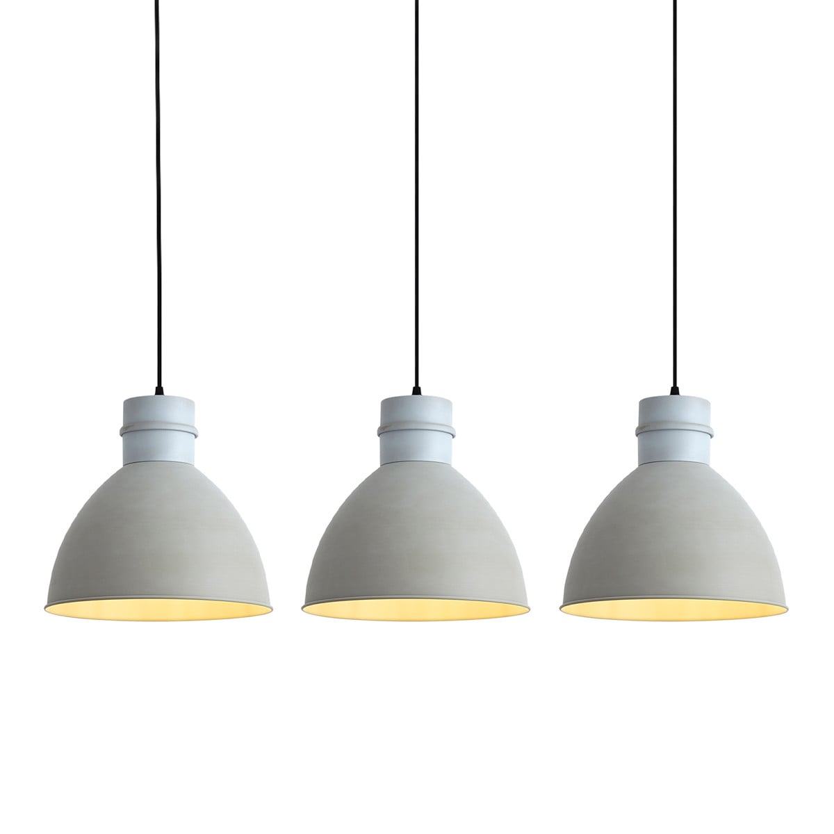Set van 3 Qazqa landelijke hanglampen grijs van metaal