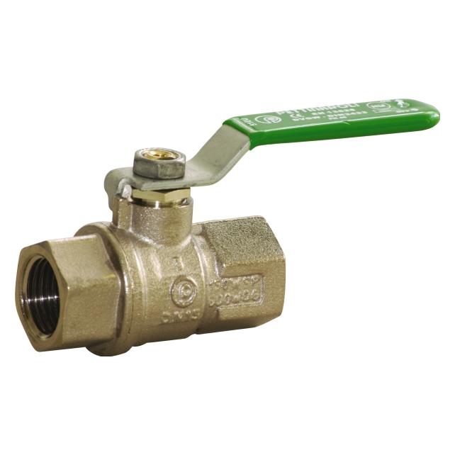 Pettinaroli TEA belagt kuglehane 1 1/2" muffe/muffe svaer model med grønt stålgreb (51EU 1.1/2")