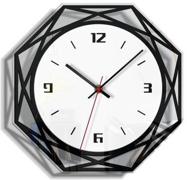 Inspired Deals Modern Acrylic Wall Clock Transparent Decorative Silent Wall Clock For Living Room Bedroom Office black
