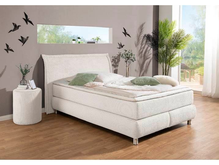Boxspringbett, Beige, 167x215 cm, Strukturstoff, H4, Modern, Inosign