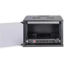 Digitus 19" Netzwerk-Set, 7HE Wandgehäuse und Zubehör, sw SOHO PRO Version (7 HE, 19 Zoll Rack), Serverschrank, Schwarz