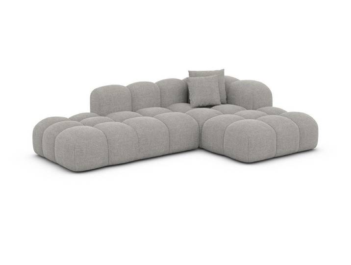 Sofa Dreams Ecksofa Formentera L Form Lounge Designer Sofa, mit Strukturstoff Bezug in Hellgrau, Ausrichtung Ecke rechts