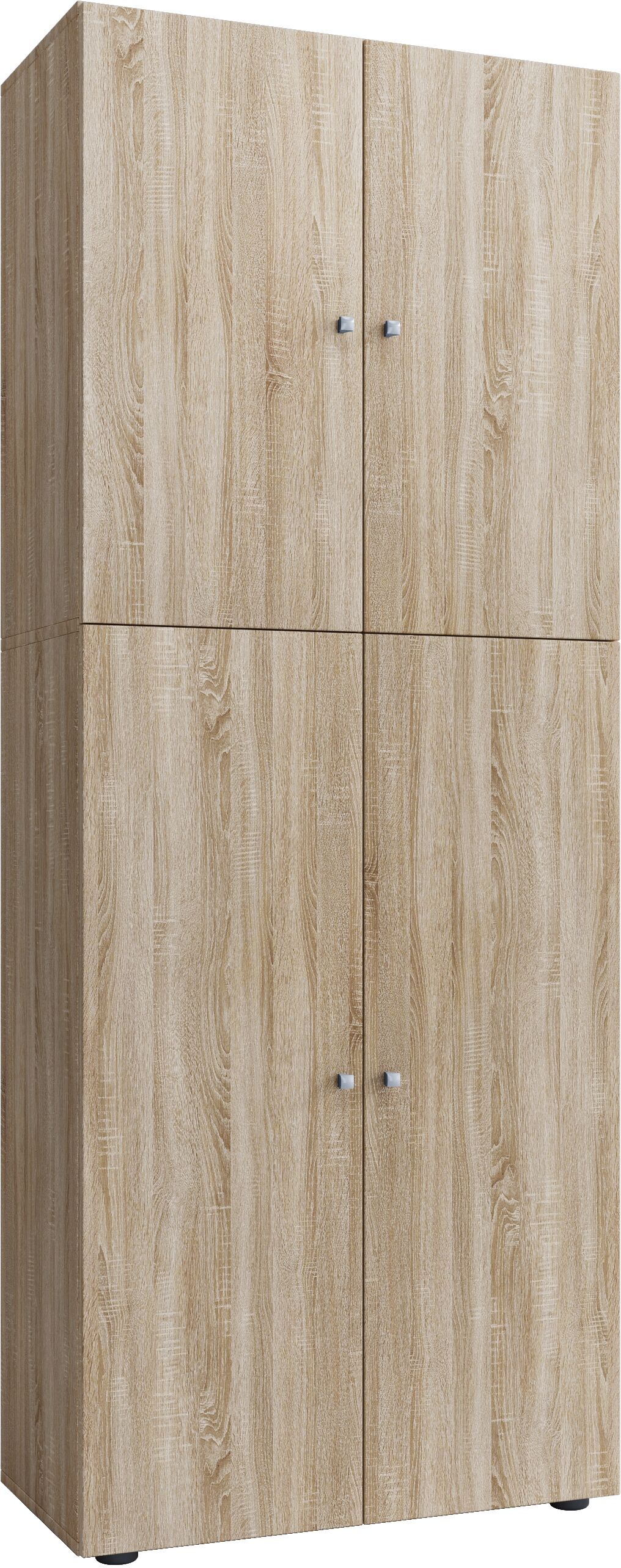 Kleiderschrank VCM "Kleiderschrank Jugendschrank Lona Drehtüren", braun (sonoma, eiche (sägerau)), B:70cm T:40cm, Obermaterial: 100% Holz Wood., Schränke, Kleiderschrank
