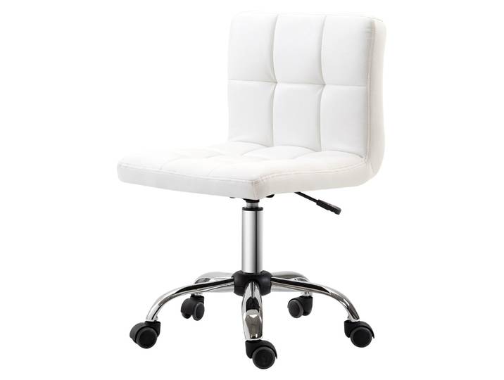 HOMCOM Bürostuhl, Ergonomischer Schreibtischstuhl ohne Armlehne für Büro, Weiß