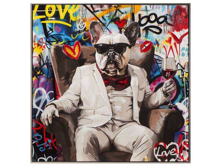 Bild Cool French Dog image LAND / Grösse: 80 x 80 cm