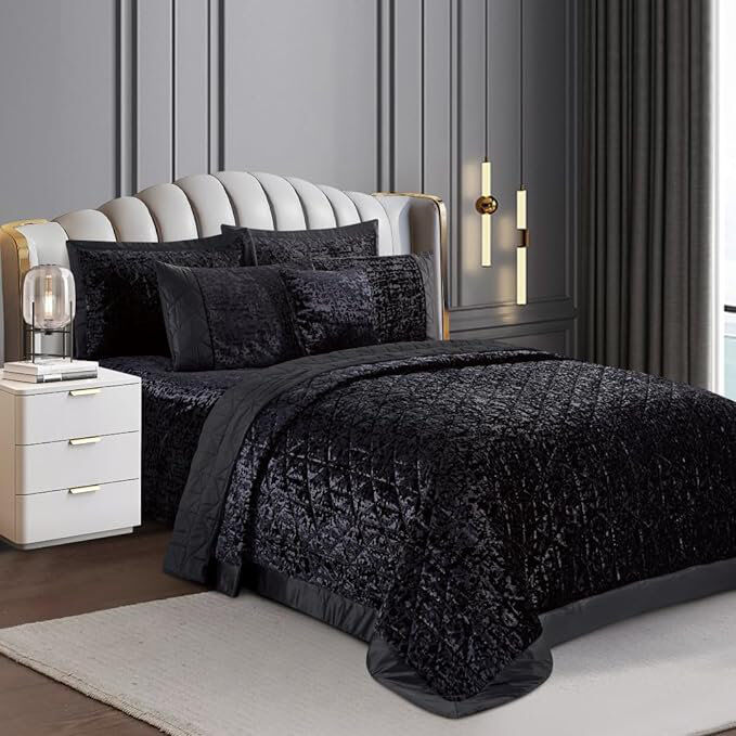 Rosdorf Park Bohara Bedspread with Pillow Shams Black Super King Bedspread + 2 Pillow Sham