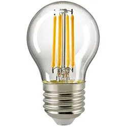 SIGOR LED Filamentlampe KUGEL, 230V, Ø 4.5cm / L 7.8cm, E27, 4.5W 2700K 470lm 300°, dimmbar, klar SIG-6135501