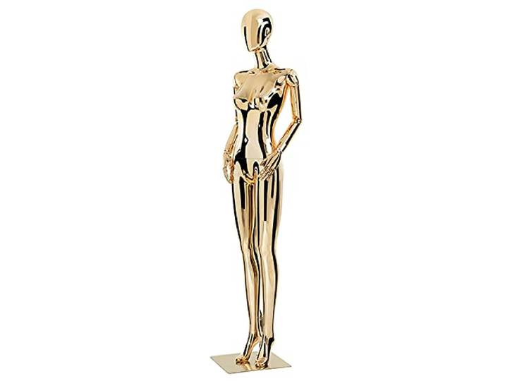 LJHA Mannequin Weibliche Gold Volle Schaufensterpuppe, Schneiderpuppe Pinnbar Einfach zu Montieren und zu Demontieren, Gestuftes Display Regal Zeremonielle Robe Schaufensterpuppe Kunst