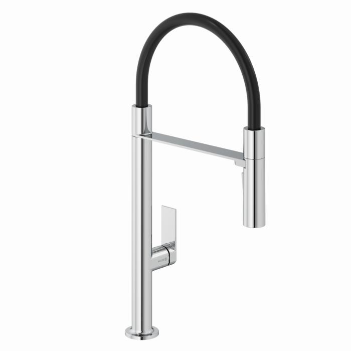 Kludi QORD Küchenarmatur 568590575 flexibler abnehmbarer Auslauf, Chrom