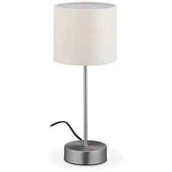 Relaxdays Nachttischlampe Touch Funktion Weiß,Silber
