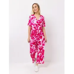 IN-PRINT Jumpsuit 1/2-Arm 7/8-Länge V-Ausschnitt