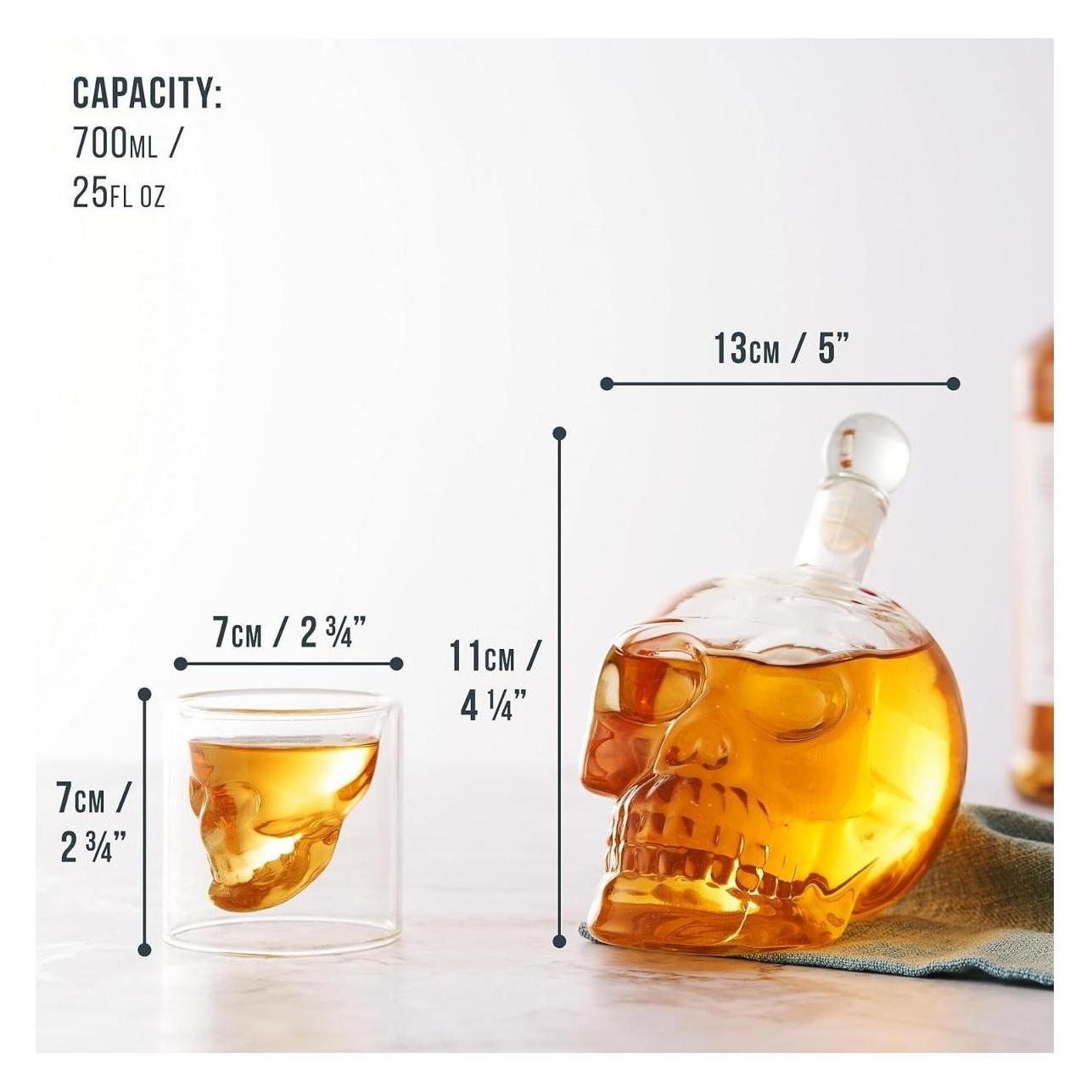 Oak & Steel Whisky Gläser und Dekanter Set Schädel (0.70 l) (S0905)