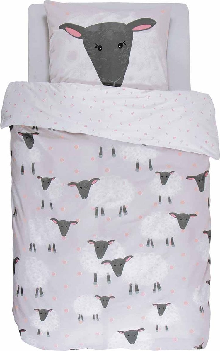 Covers & Co Sheeps Dekbedovertrek Eenpersoons Grey 140x200 cm