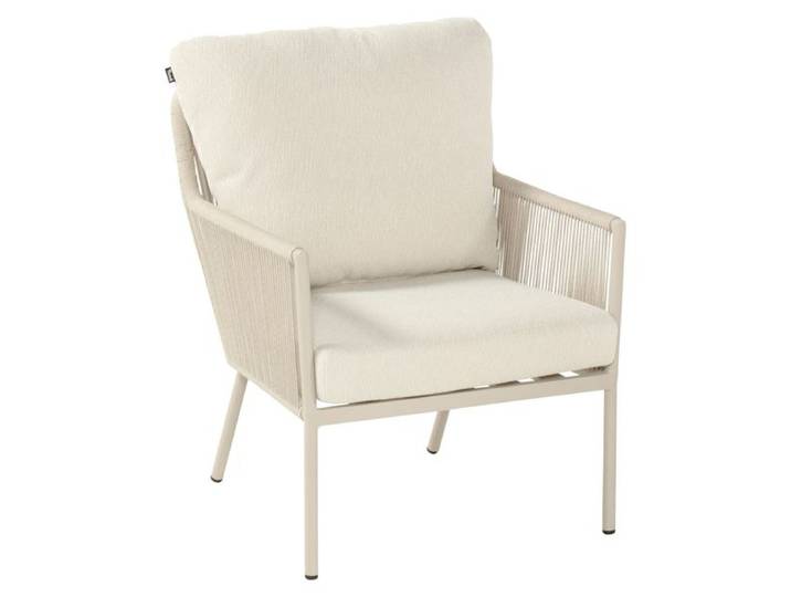 Hartman Zaragoza Low Dining Gartensessel Aluminium mit Sitz- und Rückenkissen Sand